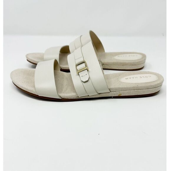Cole Haan Francine Demi Wedge Slide Sandal Ivory Size 10 - Picture 3 of 11